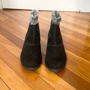 Ara Brenda Women’s Gore-Tex Waterproof Black Suede & Faux Fur Ankle Booties